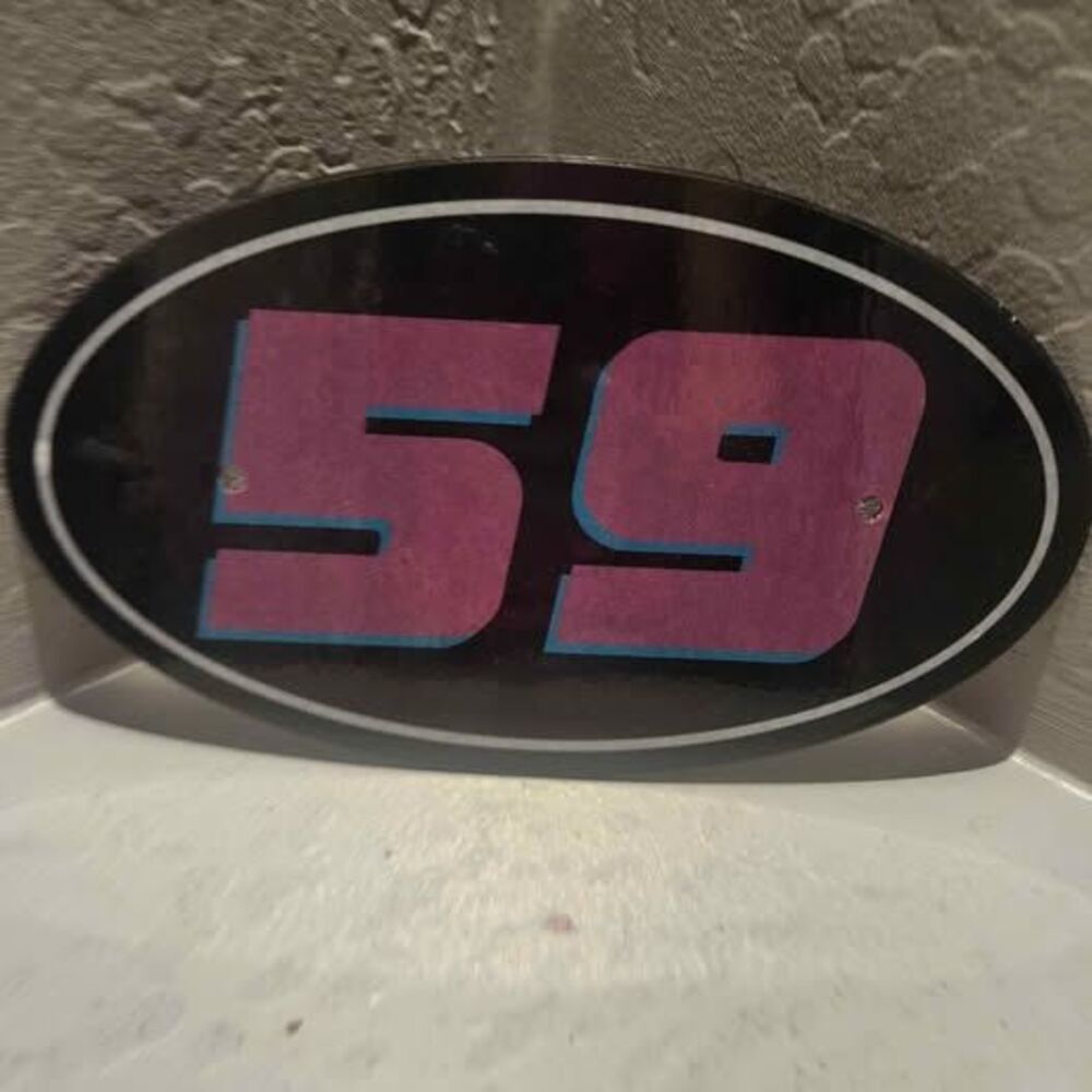 Vintage Style Racing Number 59 Oval Sign